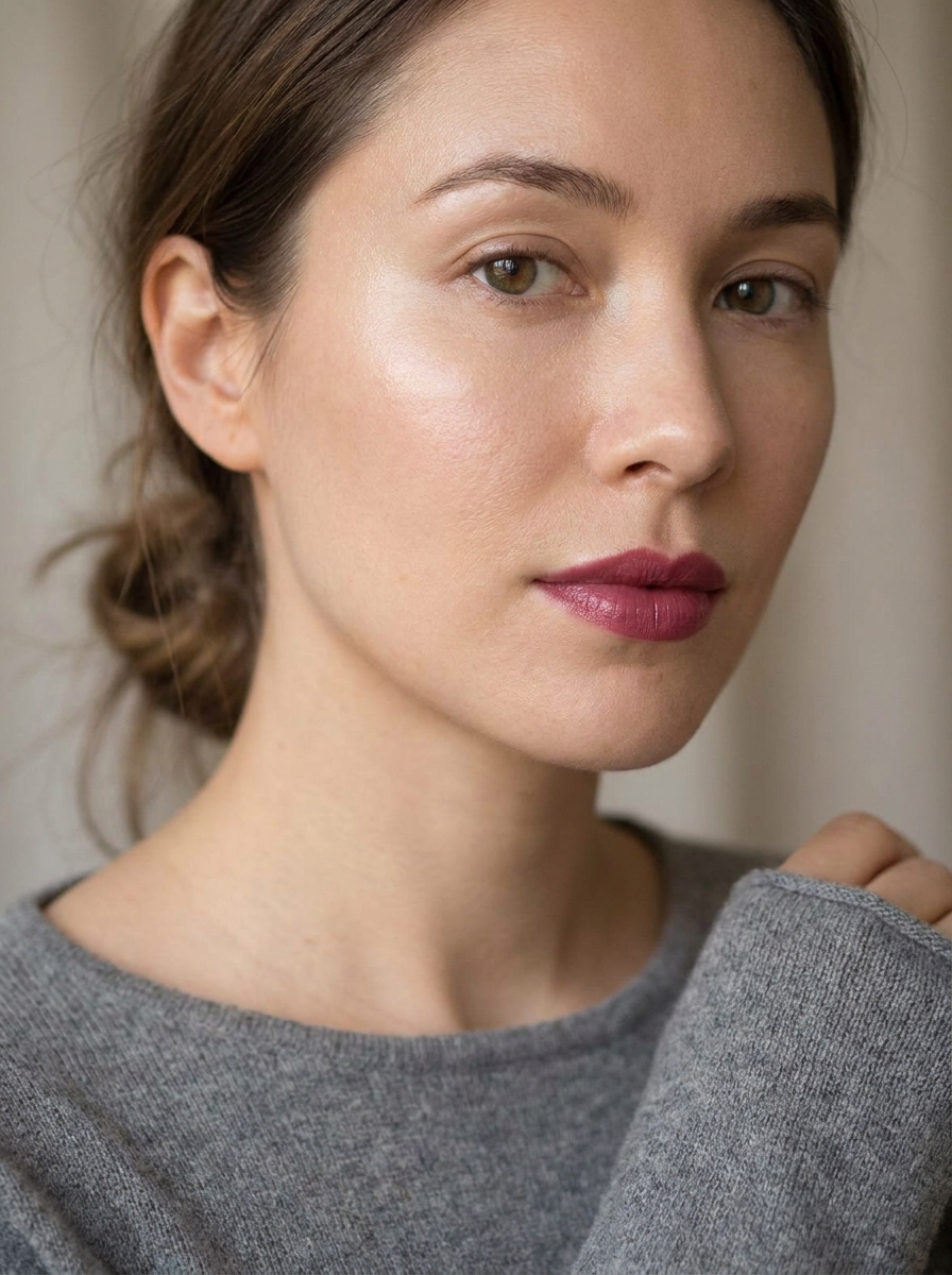 Berry Lips mit schlichtem Augenmakeup als 2013 Makeup Inspiration 2026